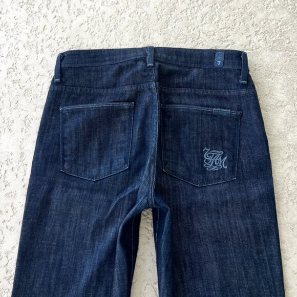 Womens 7 For All Mankind Jeans 26 Lexie Bell bottom Flare Wide Dark Blue Denim - Picture 7 of 9